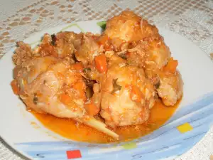 Rabbit Stew in Tomato Sauce and Vegetables