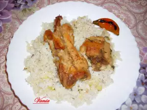 Rabbit Meat with Rice and Corn