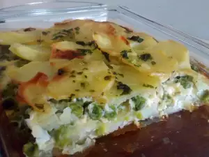 Potato and Pea Bake with Milk