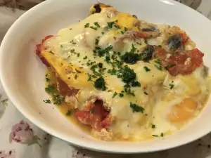 Grated Vegetables with Eggs and Feta Cheese