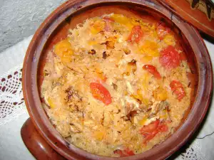 Cabbage with Chicken in a Clay Pot