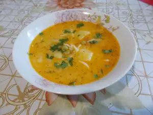 Vegetable Soup with Potatoes, Peas and Vermicelli