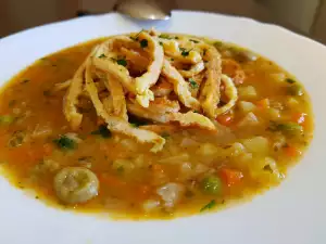 Vegetable Soup with Egg Noodles