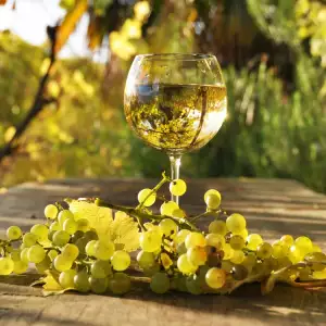 White Wine and Grapes