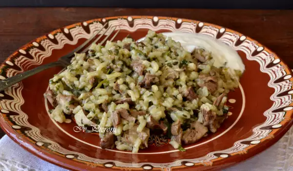 Lamb Head with Spinach and Rice