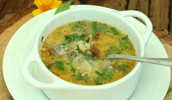Lamb Soup with Mushrooms and Rice