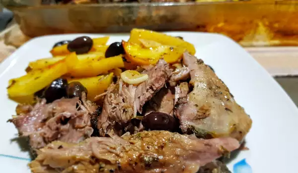 Lamb Leg with Potatoes and Olives