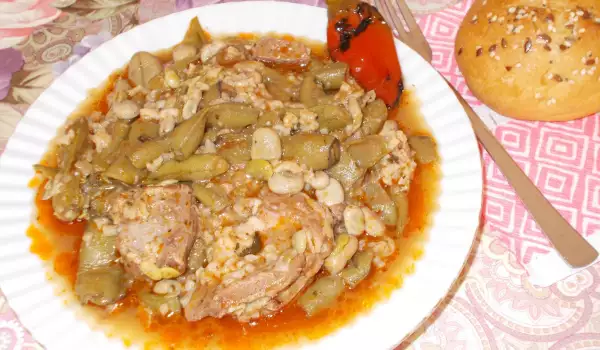 Lamb with Green Beans and Rice