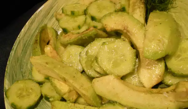 Fresh Salad with Cucumbers and Avocado