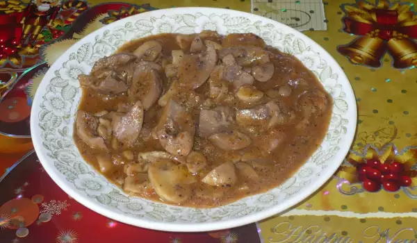 Fried Kidneys with Mushrooms and Onions