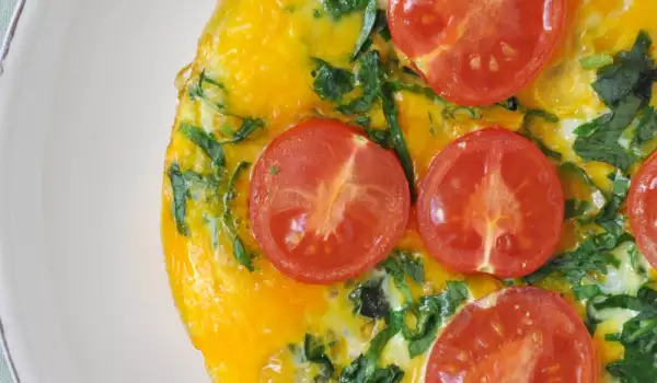 Omelet with Spinach, Tomato and Feta Cheese