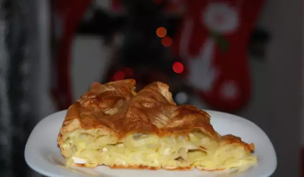 Pie with Phyllo Pastry Baked in a Clay Dish