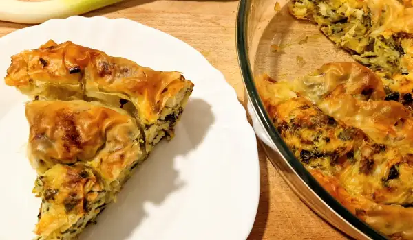 Filo Pastry with Leeks, Rice and Kale