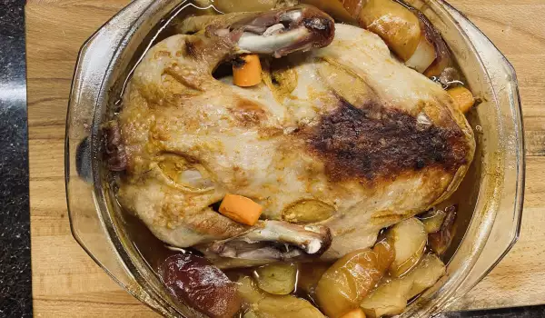 Roasted Duck with Beer and Apples