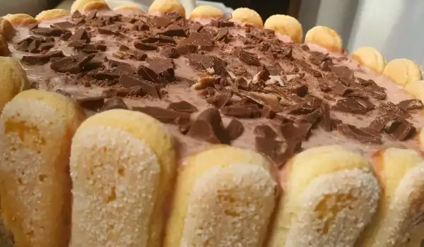 Ladyfinger Cake with Chocolate and Banana