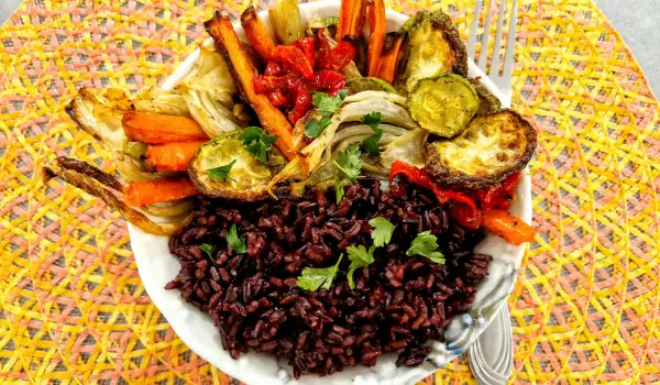Black Rice with Roasted Vegetables