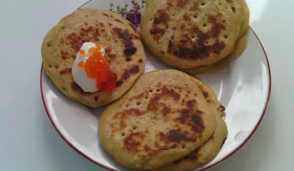 Blini with Spelt Flour and Red Caviar