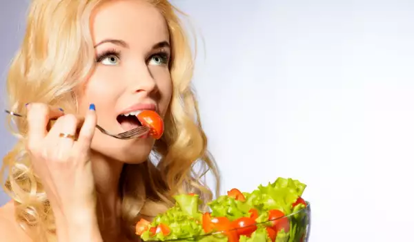 woman and salad