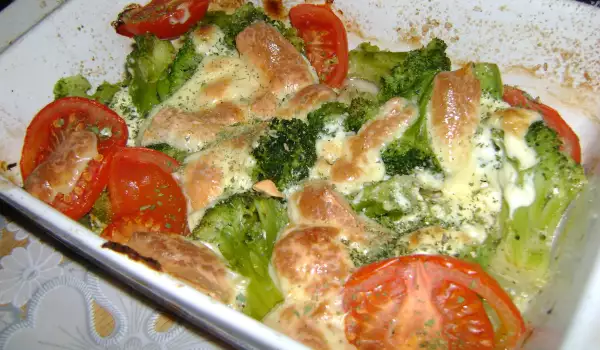 Oven-Baked Broccoli with Cream