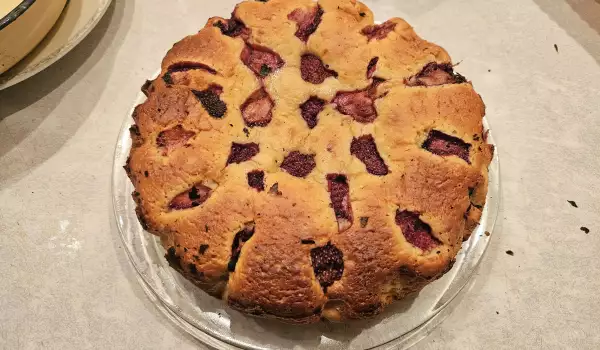 Blondie with White Chocolate and Raspberries