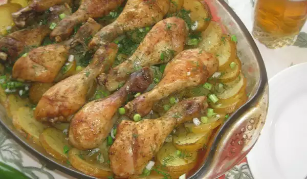 Chicken Legs with New Potatoes, Dill and Garlic