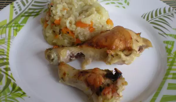 Chicken Drumsticks with Rice and Carrots