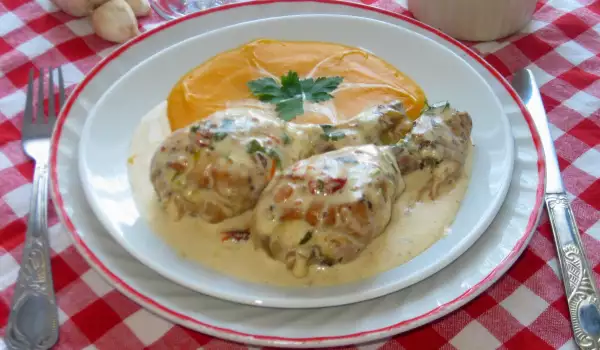 Chicken Legs with Cheeses and Dried Tomatoes