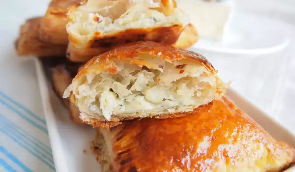 Puff Pastries with Blue Cheese and Brie Cheese