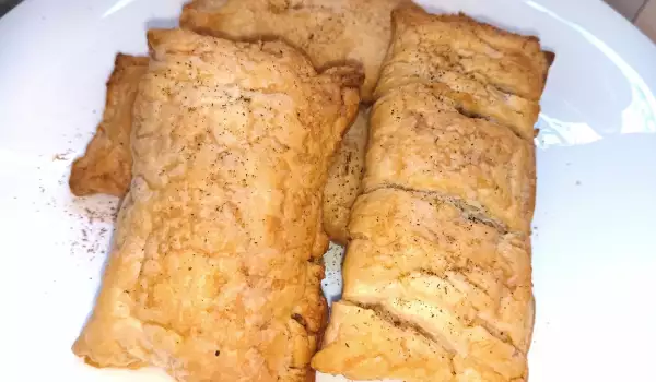Puff Pastries with Olive Paste and Cheese