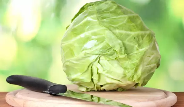 Cabbage in a cutting board