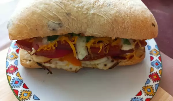 Ciabatta Sandwich with Halloumi