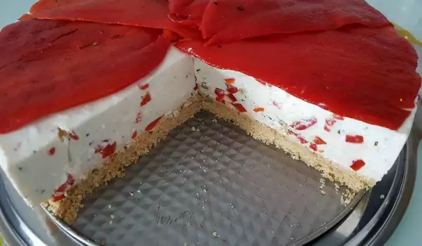 Savory Cheesecake with Mascarpone and Roasted Peppers