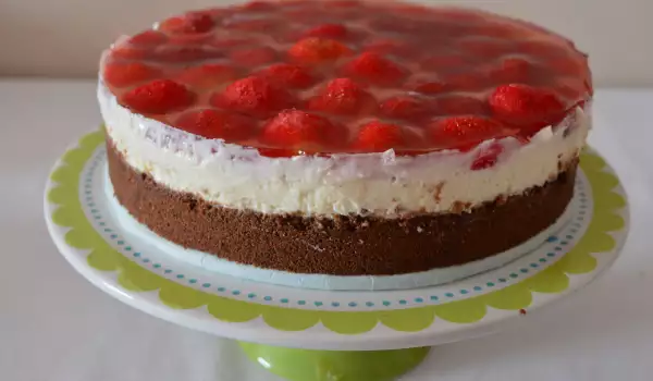 Strawberriy Cheesecake with Cocoa Biscuits