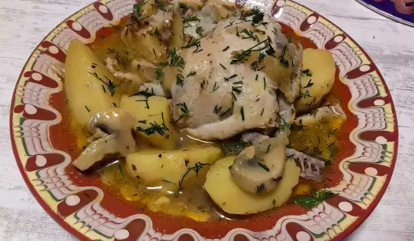 Chicken with Potatoes and Mushrooms in a Multicooker