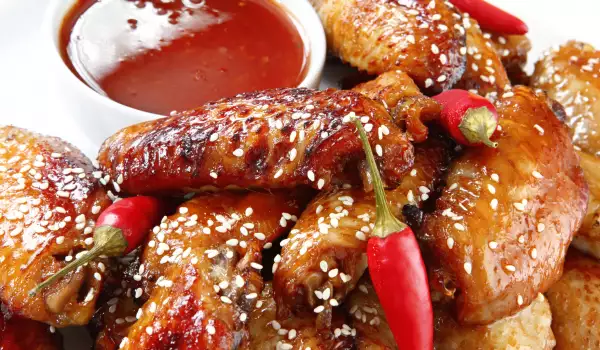 Honey Wings with Sesame Seeds