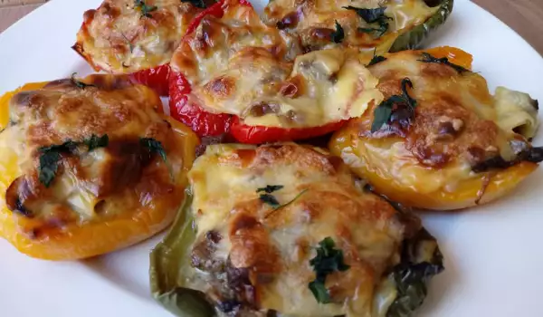 Appetizing Stuffed Peppers with Pieces of Meat
