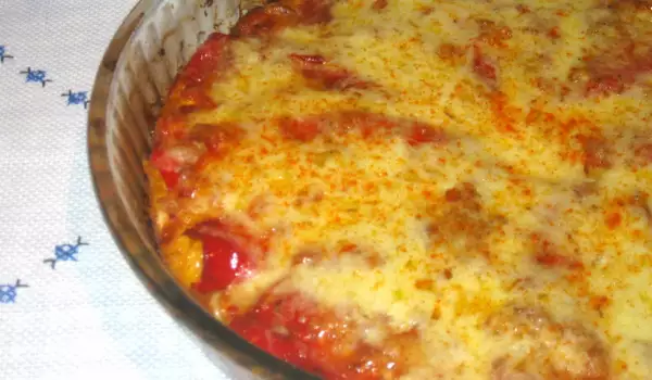 Roast Peppers with Cheese and Feta Cheese