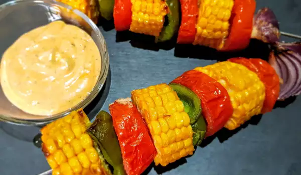Corn Skewers with Sauce