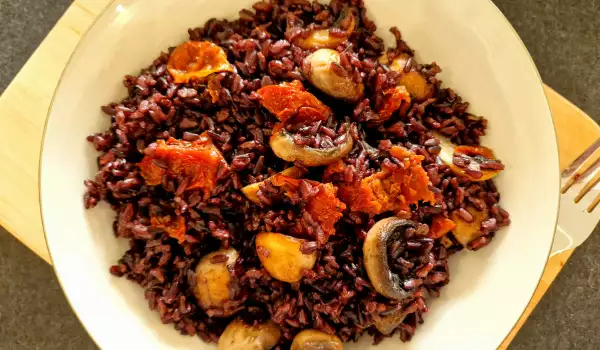 Black Rice with Field Mushrooms and Dried Tomatoes