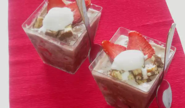 Ice Cream Dessert with Strawberries