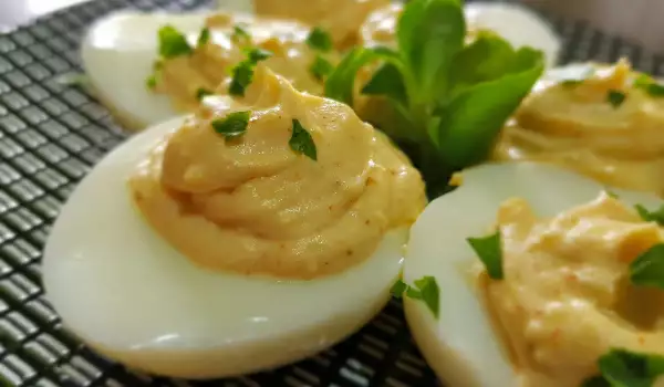 Stuffed Eggs with Egg Yolk and Mayonnaise