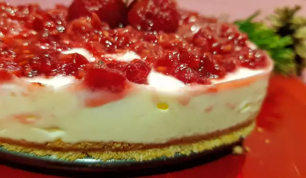 Dietary Raw Cheesecake with Raspberries