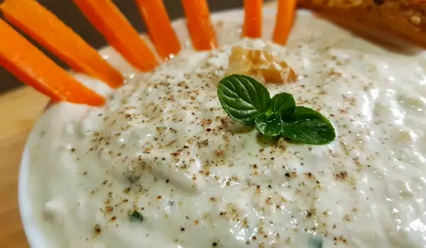 Ricotta Dip with Walnuts, Cucumber and Mint