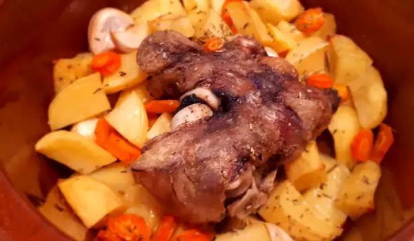 Oven-Baked Pork Shank with Vegetables