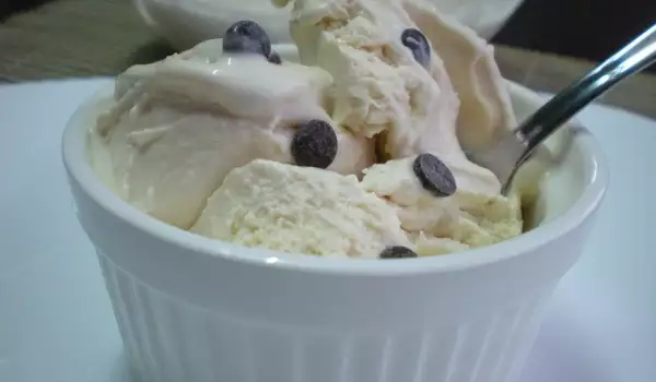 Homemade Vanilla Ice Cream with Chocolate Chips