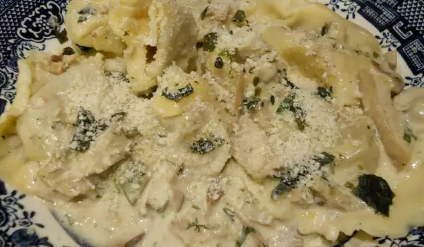 Homemade Ravioli with Minced Beef and Porcini Mushrooms
