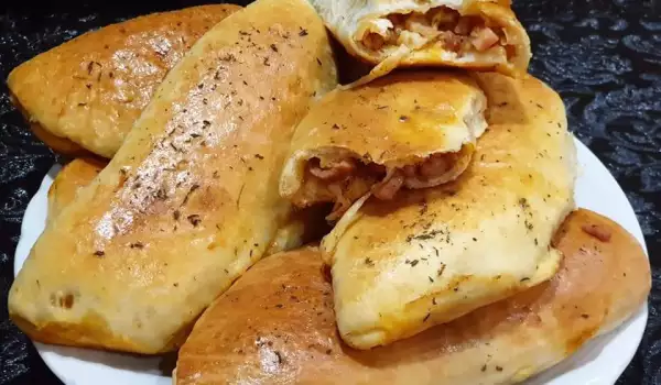Calzone with Homemade Dough and Minced Meat Filling