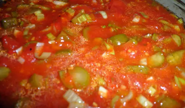 Stewed Leeks with Tomatoes
