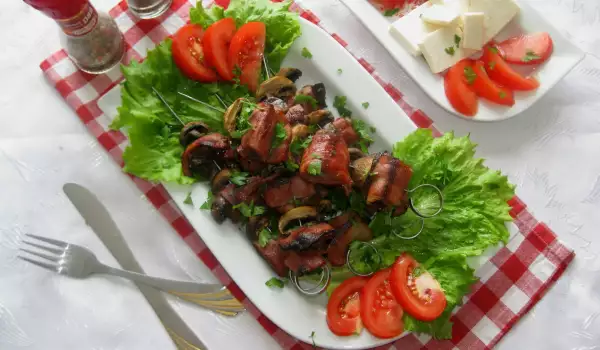 Grilled Chicken Livers with Bacon
