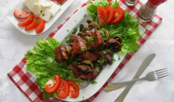 Grilled Chicken Livers with Bacon
